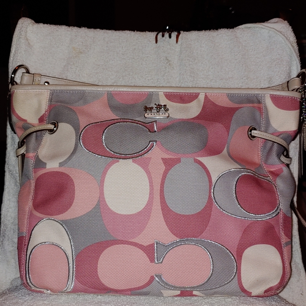 Coach canvas multicolour hobo handbag